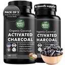 קוקוס הפעיל קפסולות Charcoal, 180 קפסולות Charcoal, שיניים וייטנינג, עוזר קונסטיפציה, Bloating, Stomach Gas, Heartburn, Pure קוקוס Derived (2)