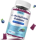 L-Methylfolate חניכיים עם Methyl B12 - Empower Mood, Optimize Brain Health & Fortify Immune System. Blueberry Flavor 60 Count
