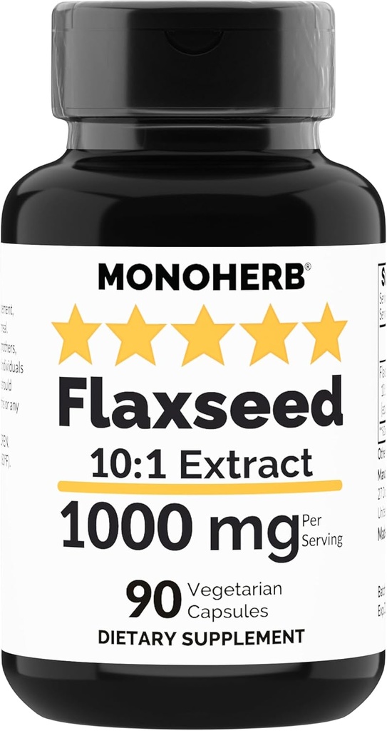 MONOHERB Flaxseed לחלץ 1000 מ"ג - 90 קפסולות צמחוניות