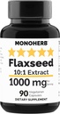 MONOHERB Flaxseed לחלץ 1000 מ"ג - 90 קפסולות צמחוניות