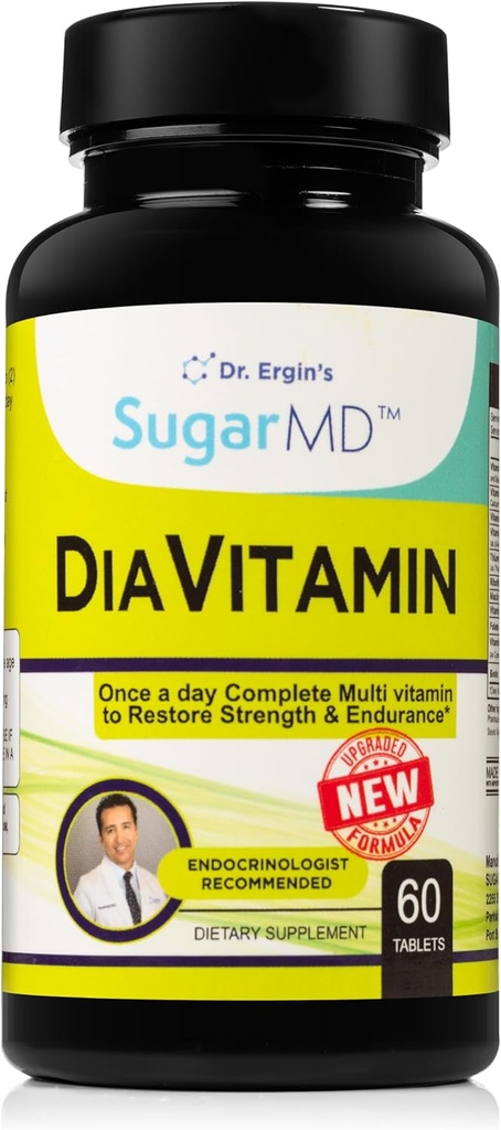 סוכרMD Diavitamin תוסף פורמולה - Multivitamin for Men and Women - Multivitamins and מינרלים - 60 טבליות ויטמין Multi - שיקום כוח והתחדשות - non-GMO - Gluten-Free