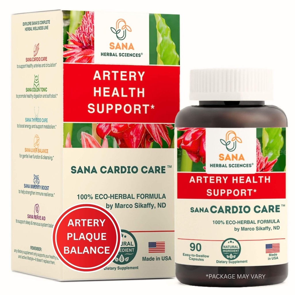 Artery Plaque Removal פורמולה | 4Element All-Natural תוסף לתמיכה בלחץ הדם, צ'ולסטרול בריא ו- Heart Rhythm | 90 קל-to-Swallow כמוסות | מאת Sana Herbal