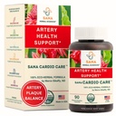 Artery Plaque Removal פורמולה | 4Element All-Natural תוסף לתמיכה בלחץ הדם, צ'ולסטרול בריא ו- Heart Rhythm | 90 קל-to-Swallow כמוסות | מאת Sana Herbal