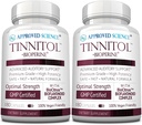 מוסמך מדע Tinnitol - Tinnitus תמיכה תוסף - Ease Ringing in the Ears - Boost Inner אוזניים בריאות - 2 בקבוקים - 6 חודשים אספקה - מיוצר בארה"ב