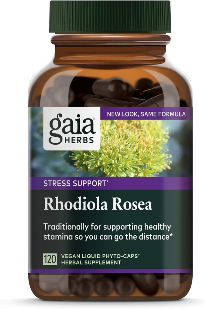 גאיה Herbs, Rhodiola Rosea טבעוני נוזל Phyto קפסולות - תוספת תמיכה מתח, צמח אדוגניים 120-Count (Pack של 1)