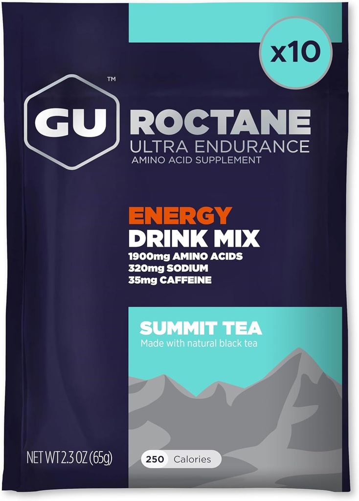 אנרגיה ירוקה רוקטהאן Ultra Endurance Energy Drink Mix, טבעונית, Gluten-Free, כשרה, ו-Free N-the-Go Energy for Any Workout, 10 חבילות שירות יחיד, Summit Tea Tea