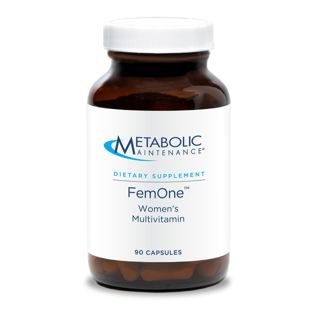 תחזוקה מטאבולית Femone - נשים של Multivitamin עם ברזל Bioavailable, Active Folate, B12, Antioxidants, ויטמין D + Biotin, תמיכה בריאות פוריות + Immune (90 קפסולות)