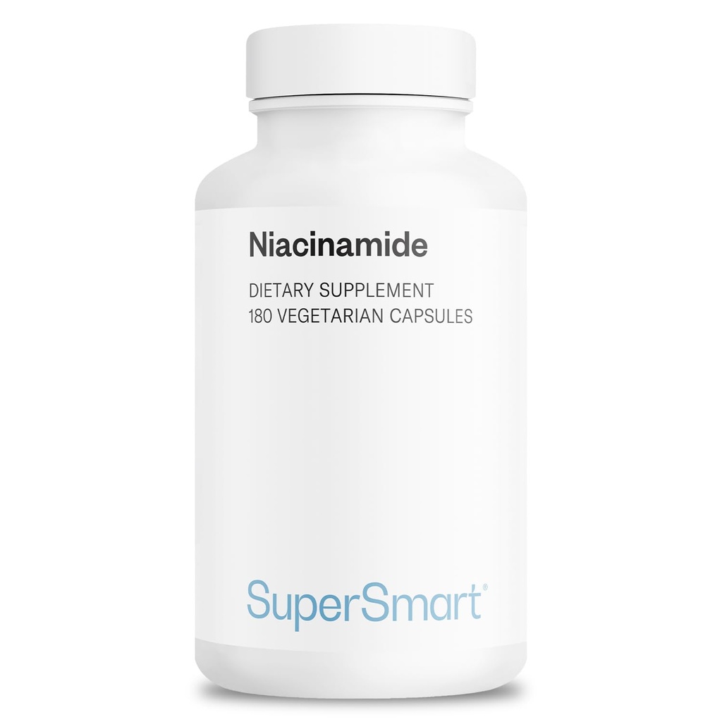 SuperSmart - Niacinamide תוסף 2000mg ליום (Nicotinamide) - ויטמין חינם B3 Niacin | Non-GMO & Gluten חינם - 180 קפסולות צמחוניות