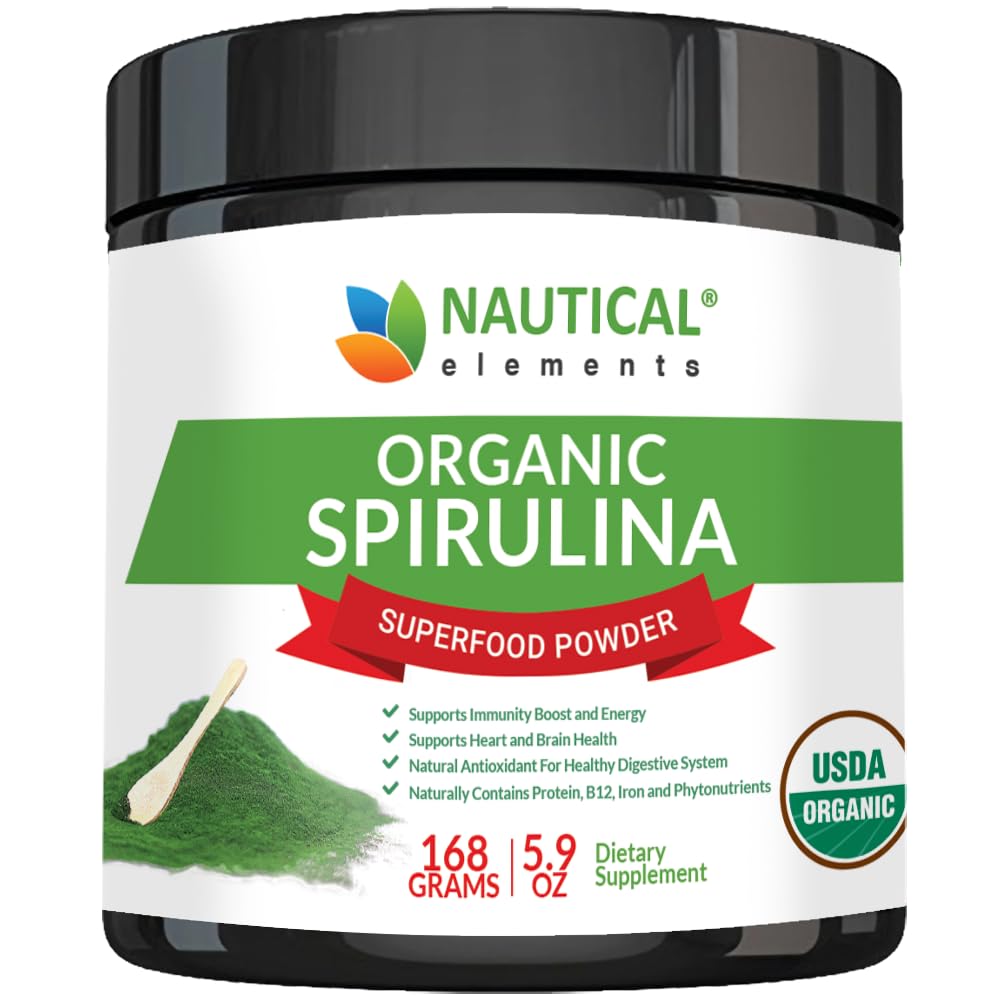 Premium USDA אורגני Spirulina - אורגני Spirulina של אלגה ירוק כחול מקליפורניה והוואי - 100% Vegetarian & טבעוני, Non-GMO, Non-Irradiated - The Best Green Superfood for Smooth!