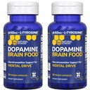 Dopamine Brain מזון - 650mg L-Tyrosine תוסף דופמין עבור Focus & Mental Drive - תומך באנרגיה נפשית - תמיכה נוירוטרנסמיטר עם ויטמין B - 120 קפסולות
