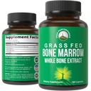 Peak Performance Grass Fed Bone Marrow - Whole Bone לחלץ תוספת של 180 קפסולות Superfood Pills עשירים בColagen, ויטמינים ו Amino Acids. מ- Bone Matrix, Marrow, Cartilage. Ancestral Tablet