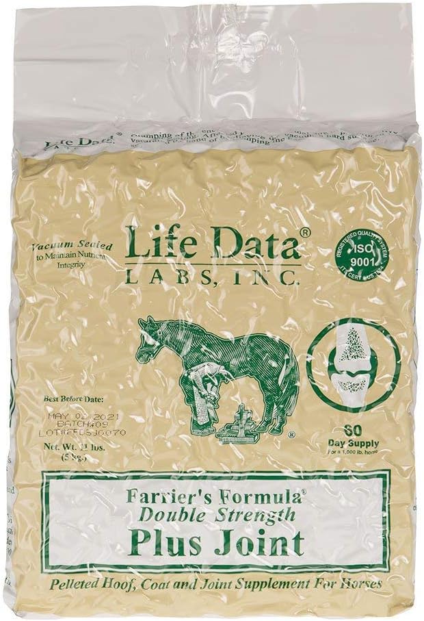 Life DATA LABS Farriers Formula Double Power Plus Joint, 11 lbs; Pelleted Hoof, Coat and Joint Supplement for Horses