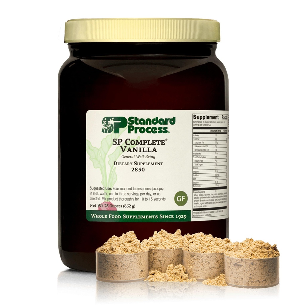 תהליך סטנדרטי SP Complete - Whole-Food Nutrition for Immune & Liver function - מקור חלבונים עם פעילות אנטי-חמצן - פוסט-Workout שריר תמיכה - Gluten-Free & Non-Soy - Vanilla, 23 oz