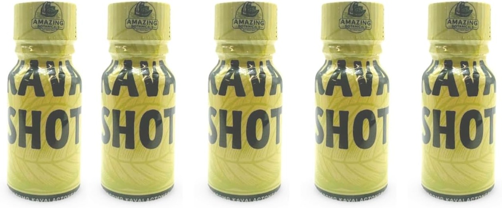 פיראטים מדהימים KAVA Shot - 500 מ"ג Kavalactones - Original Flavor - תוספת תזונתית - 5 Count - 10 מ"ל