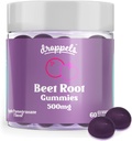 טיפות דבורים שורש חניכיים עם אבקת Beetroot 500 מ"ג, Grape Seed לחלץ 300 מ"ג, ויטמין B12 & Niacin | טבעוני, Pectin- Based & non-GMO Beetroot, Apple Pomegranate Flavor, 60 הרוזן