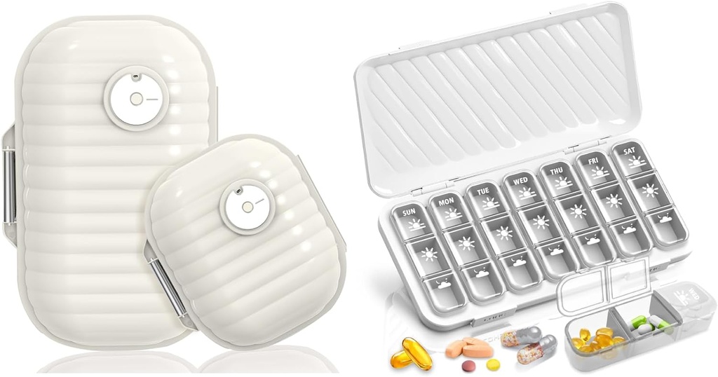 Travel Pill Organer, 7 Day & Pill מארגנת 3 Times A Day, 7 Day Pill Box - GloDeals Weekly Pill Productionser Daily Medicine Container Dispenser Case for ויטמין שמן