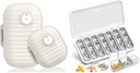 Travel Pill Organer, 7 Day & Pill מארגנת 3 Times A Day, 7 Day Pill Box - GloDeals Weekly Pill Productionser Daily Medicine Container Dispenser Case for ויטמין שמן
