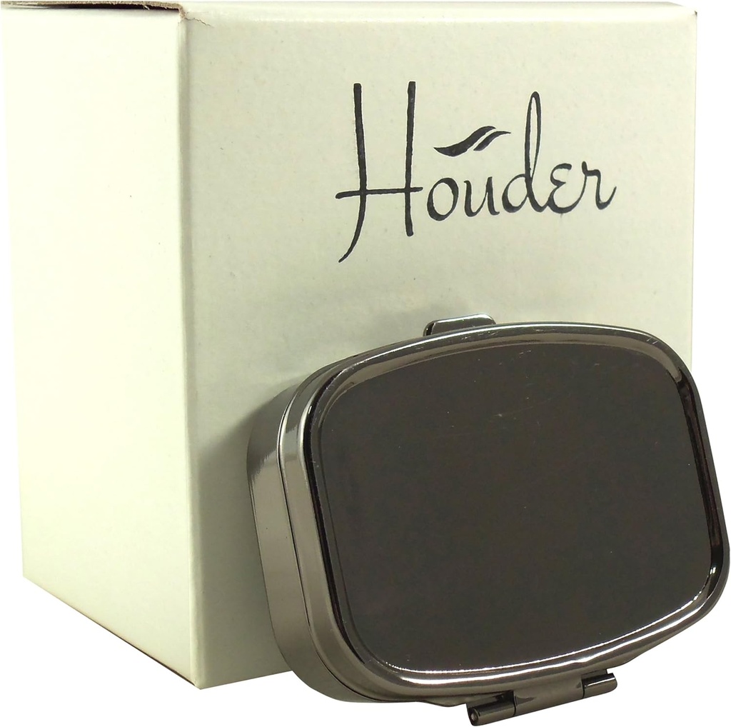 Houder Classy Gray Metal Pill Box עם קופסת מתנות - לשאת את המדים בסגנון (Rectangular)