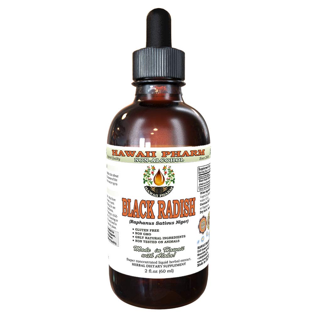 הוואי Pharm Black Radish אלכוהול חינם לחלץ, Black Radish (Raphanus Sativus Niger) Dried Root Glycerite צמחי טבעי תוספת 2 oz