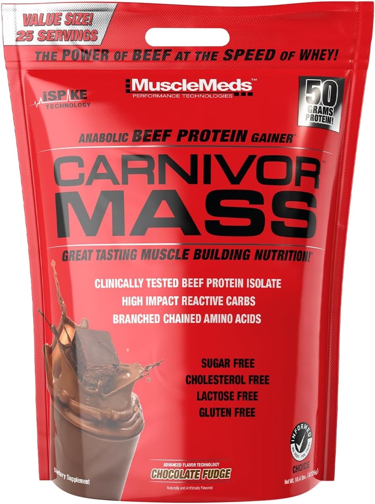 שוקולד Fudge Carnivor Mass 10lb על ידי שרירים