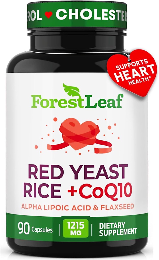 Red Yeast Rice 1215 מ"ג קפסולות - תוספת כוח אדום אורז עם תוסף CoQ10, Plus Alpha Lipoic Acid & Organic Flaxseed, Citrinin חינם, תומך Cardiovascular Health, non-GMO 90 Veggie Capsic Acid & Organic Flaxseed, Citrinin Free, תומך Cardiovascular Health, non-GMO 90 Veggie Capsi Capsi Capsi Capsi Capsi Capsi Capsi Capsic Acid & Organic