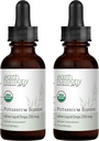 USDA אורגני Potassium Iodide 250 mcg נוזל תוספת 2-Pack (1 אספקת שנה) - תומך Thyroid Gland ו מסייע חשיפה ורמות נמוכות של Iodine - יותר ביו-זמינות מאשר טבליות, גלולות - 1 Fl Ozz