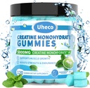 Mint Flavor Creatine Monohydrate Gummies 5000 מ"ג עבור גברים ונשים,Contains L-Taurine + ויטמין B12, Betaine, L-Citrulline עבור כוח שרירים, שיפור פעילות גופנית Endurance 115