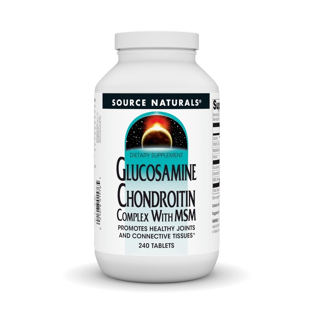 מקור Naturals Glucosamine Chondroitin מורכב עם MSM, מקדם משותףים בריאים ו Tossues * - 240 טבליות
