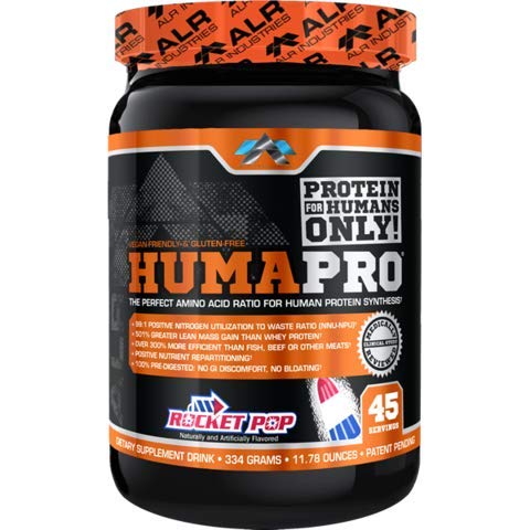 Humapro על ידי ALR תעשיות Premium Protien אבקה, Rocket Pop, 334 גרמים, אבקת חלבון HumaPro עבור 510% גדול Lean Mass - פירות טעימים משקאות תערובת, Amino Acid Ratio, 30