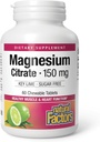 גורמים טבעיים Magnesium Citrate, 150 מ"ג, טבליות Chewable, תומך Nerve, שריר ותפקוד הלב, Key Lime, Sugar Free, 60 Count