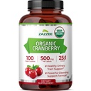 Zazzee USDA אורגני Cranberry 25:1 לחלץ, 500 מ"ג לקפסולה, 100 קפסולות טבעוניות, מעל 3 חודשים אספקה, סטנדרטית, ריכוז 25X לחלץ, 100% Vegetarian, מוסמך אורגני, non-GMO All-Naturalalal.