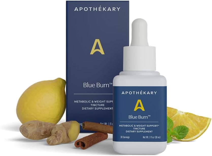 Apothékary Blue Burn Herbal Supplements, Dietary Metabolism תמיכה תוסף 1.22 Fl Oz, 30 משרתים