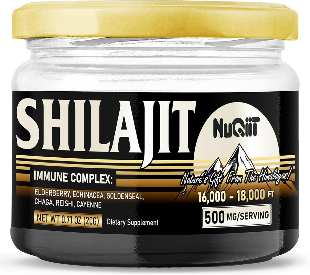 20 גר - Shilajit Resinand Immune תומך בלז קברי, Echinacea, Goldenseal, Chaga, Reishi ו קייאן