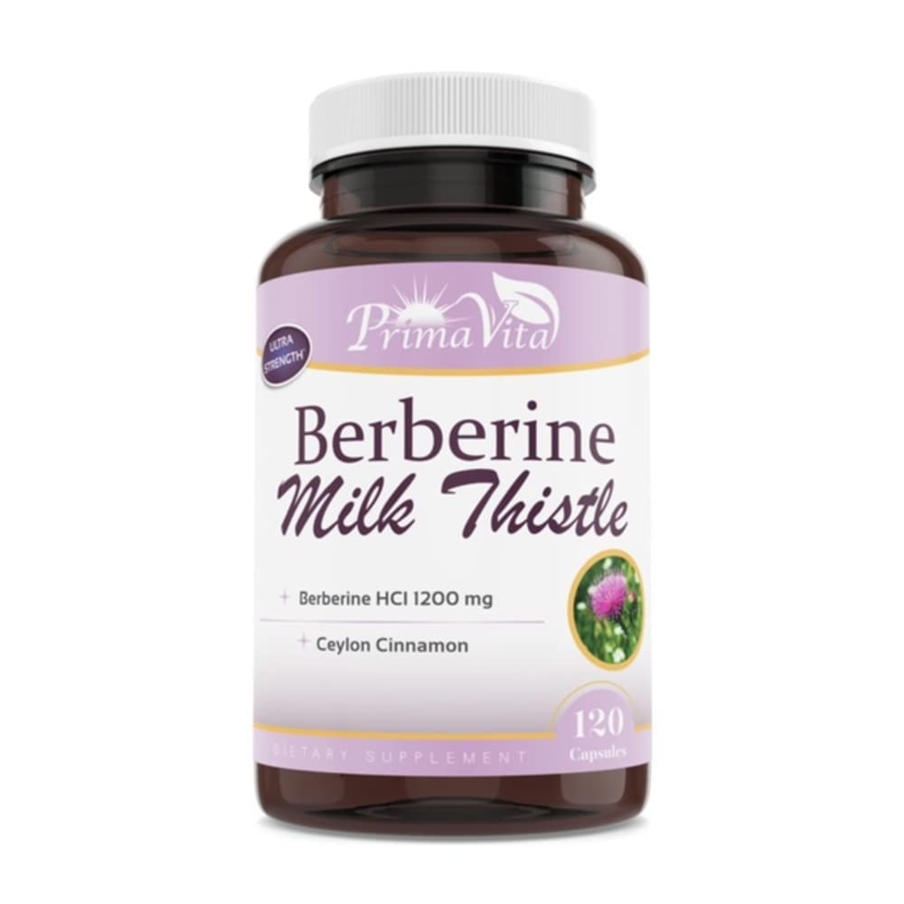 Berberine HCL 1200 מ"ג עם חלב Thistle ו Ceylon Cinnamon, Ampk Metabolic Activator, מערכת החיסון בריאה ו Gastro מעיים בריאות, 40 משרתים, 120 Veggie כמוסות