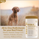 לארי 8-in-1 Multivitamin dog | Heart, Digest, Liver, Skin, Coat, & Joint Support for Dogs | כלבים עם ויטמינים, מינרלים, אומגה, ו- Glucosamine Chondroitin