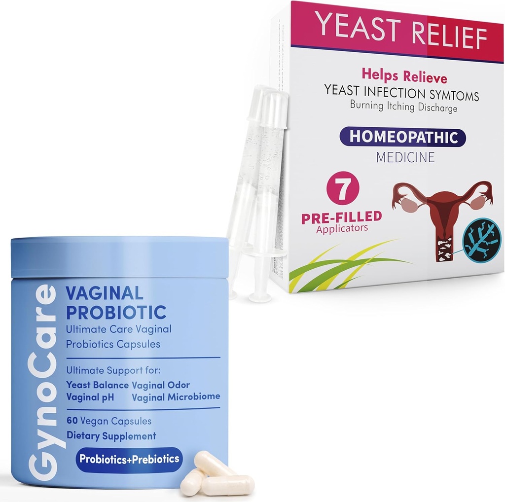 כמות גדולה של Feminine Health Bundle: Vaginal Probiotics + Antifungal Pre-Filled Applicators - תמיכה כפולה עבור pH Balance, בקרת Odor, ו- Yeast Relief