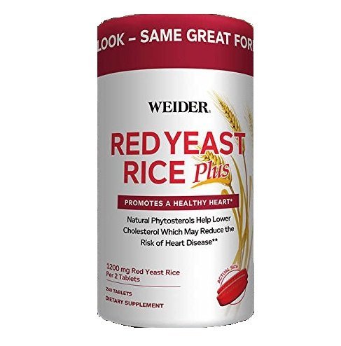 Weider Red Yeast Rice Plus עם Phytosterols 1200 מ"ג לכל 2 טבליות - 240 טבליות