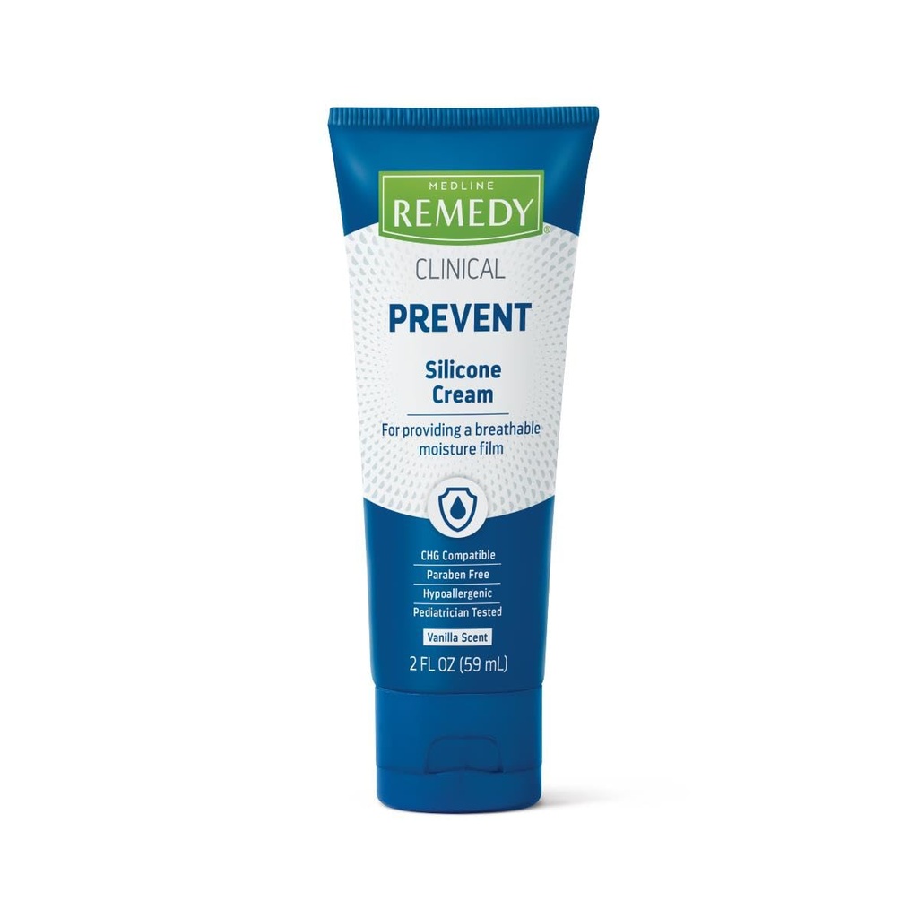 Medline Remedy Clinical Silicone Cream (2 oz Tube), Vanilla Scent, סרט נשימה, Soothing, Moisturizing, Nourishing, hydroting Skin Care, For Cracked, Chapped, Sensitive Skin