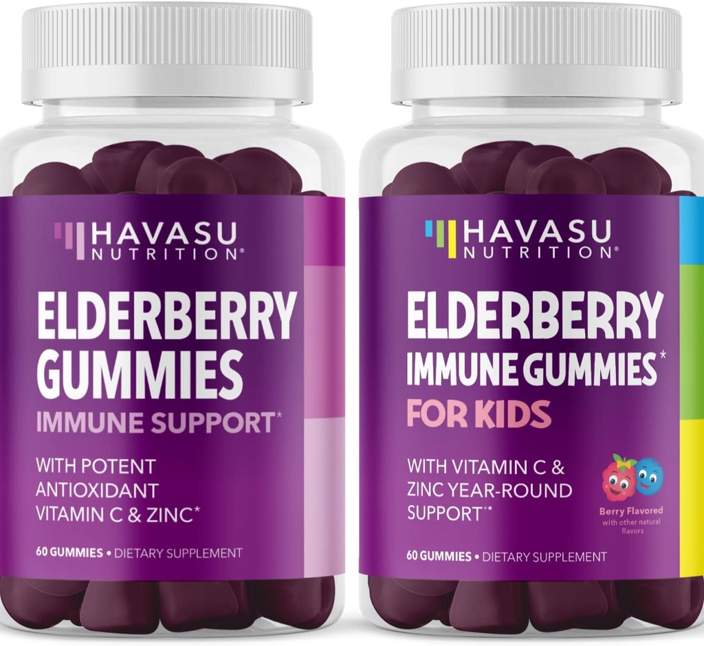 Family Elderberry Gummies with Zinc ו- ויטמין C Herbal תוספי מזון מורכבים עבור הגנה מפני סרטן סיכון (מבוגרים וילדים)