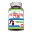 Pure Naturals Glucosamine Chondroitin + MSM תוסף | 1850 Mg | 240 קפסולות | Non-GMO | Gluten-Free | Made in USA