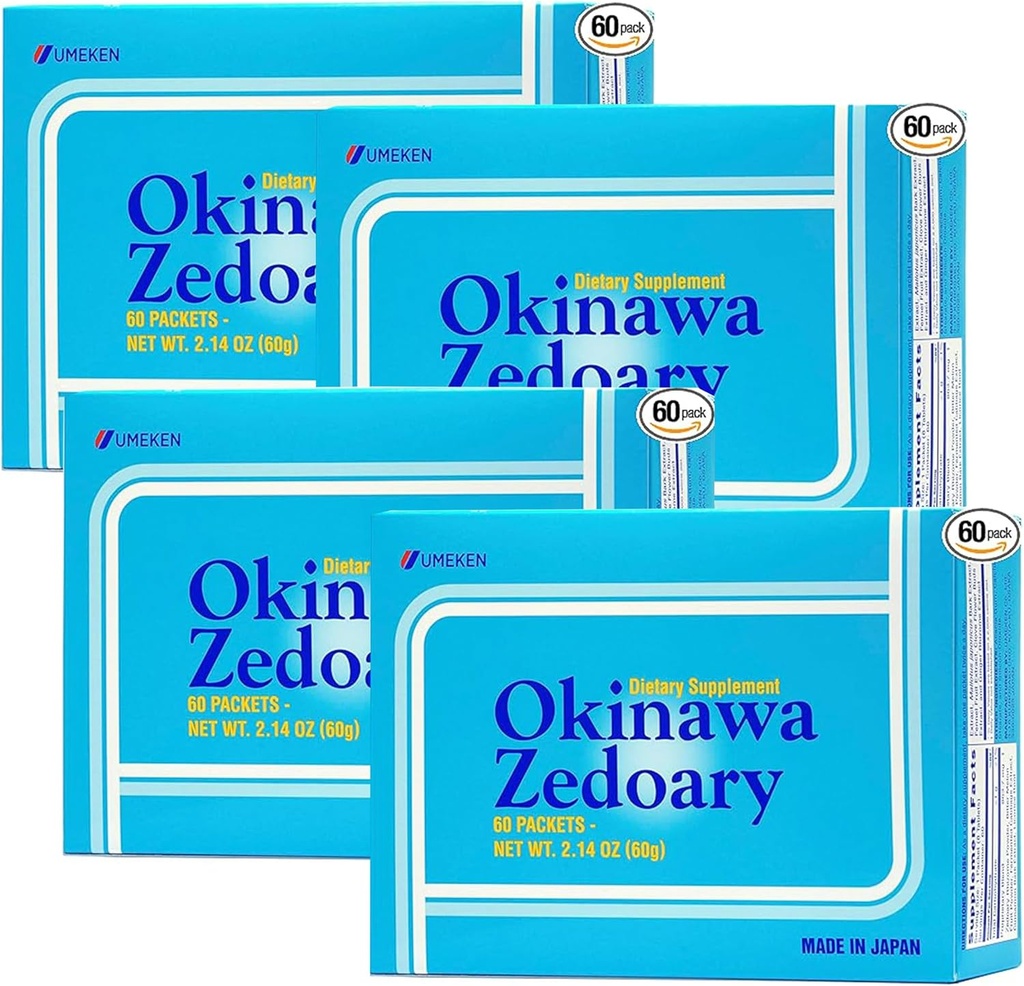 Umeken Okinawa Zedoary Purple and White Turmeric with Fermented Cabbage, Gut Health Supplements for Women and Men, Zedoary Root, Turmeric Supplement, 60 Count, Pack of 4