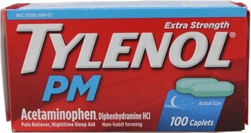 TYLINOL ראש הממשלה תוספת כוח כאב Reliever / Night Sleep Caplets 100 ea