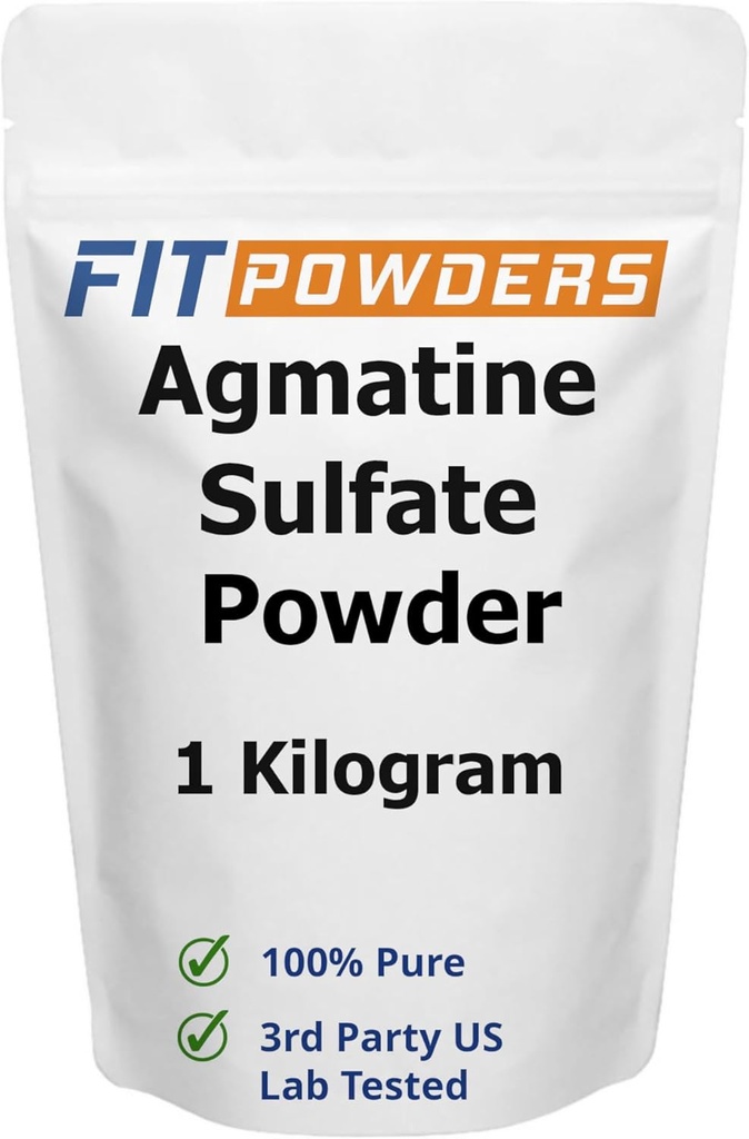 אבקת Agmatine Sulfate אבקת 1 קילאוגרם (גדלים מרובים) כוח ושומן (Nitric Oxide) 100% אבקת Agmatine טהור, טבעוני, Gluten-Free