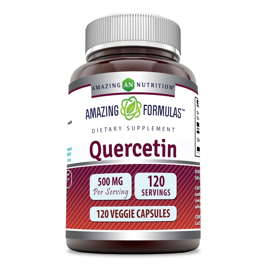 פורמולה מדהימה Quercetin 500mg 120 Veggie קפסולות תוספי - non-GMO - Gluten Free - תמיכה כללית בריאות ו- Well Being