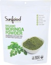 אבקת Sunfood Moringa, אורגני. שימוש באובדן שיער, ירידה במשקל. מוצר יחיד טהור 8 oz Bag