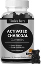 מופעל Charcoal Gummies סוכר חינם, 400mg Charcoal תוספי קוקוס, Quicker לנקות, Detox, Gas Relief, Gut & Oral Health for Adults & Kids, Gluten Free, Non GMO, טבעוני, Pectin, 60, 60
