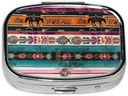 Horse Printed Square Pill מארגנת עם 2 השוואתיות, Portable Mini Pill Case for Medicine, ויטמין, שמן דגים, תוספים
