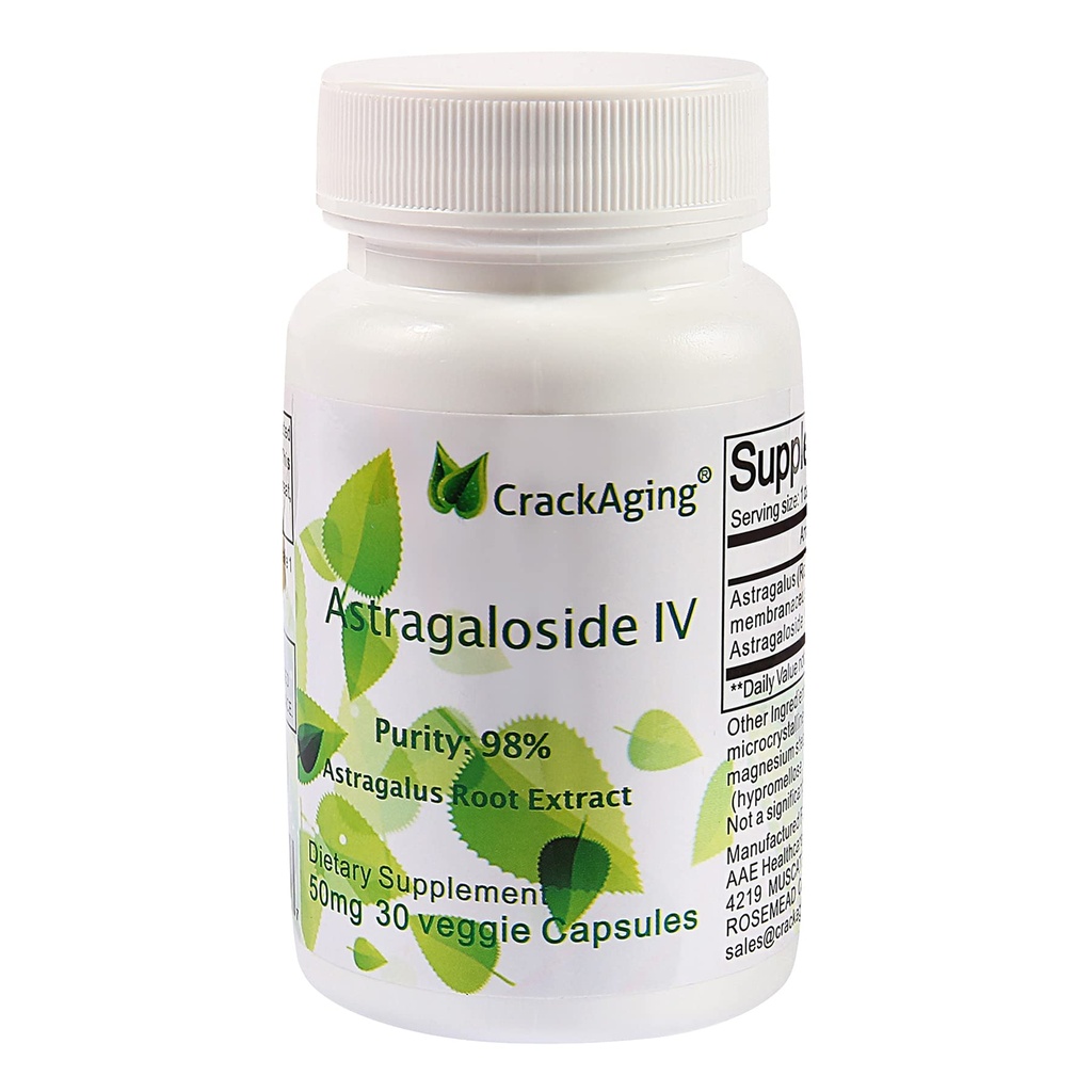 Scaging-Super-Absorption Astragaloside IV 98% 50 מ"ג 30 קפסולה נגד תאי דנ"א Telomere Astragalus Roots