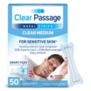 Nasal Strips Medium, Clear, 50 ct | עובד באופן מיידי כדי לשפר את השינה, להפחית את Snoring, & Relieve Nasalungestion בשל קרקרים ואלרגיות