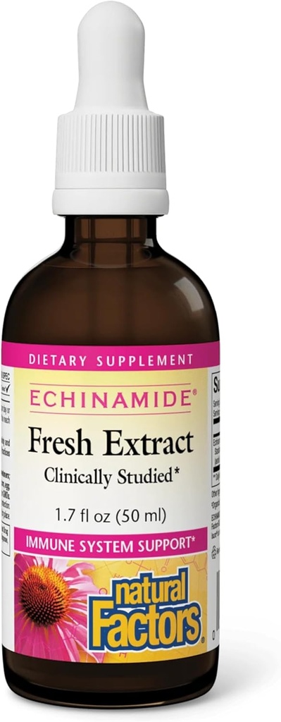גורמים טבעיים - Echinamide Echinacea Fresh Herb Extract, תמיכה במערכת החיסון, 30 משרתים (1.7 oz)